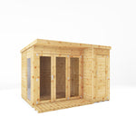 10 x 8 Premium Garden Room Summerhouse With Side Shed - Rogey