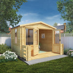 3.3m x 3.4m Apex Log Cabin with Veranda - 19mm - Rogey