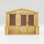 3.3m x 3.4m Apex Log Cabin with Veranda - 19mm - Rogey