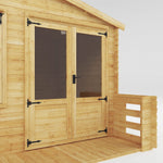 3.3m x 3.4m Apex Log Cabin with Veranda - 19mm - Rogey