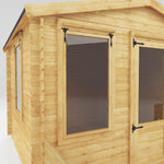 3.3m x 3.7m Apex Log Cabin with Veranda - 19mm - Rogey