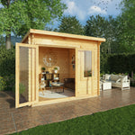 3m x 3m Elite Pent Log Cabin - 28mm - Rogey