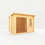 3m x 3m Elite Pent Log Cabin - 28mm - Rogey