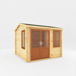 3m x 3m Home Office Elite - 44mm (UPVC Windows & Door) - Oak - Rogey