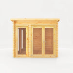 3m x 3m Studio Pent Log Cabin - 28mm - Rogey