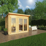 3m x 3m Studio Pent Log Cabin - 28mm - Rogey