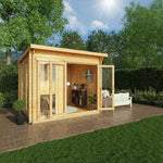 3m x 3m Studio Pent Log Cabin - 28mm - Rogey