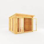 3m x 3m Studio Pent Log Cabin - 28mm - Rogey