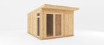 3m x 4m(D) Insulated Garden Room with Side Shed - Rogey