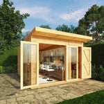 3m x 4m(D) Insulated Garden Room with Side Shed - Rogey