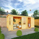 4.1m x 3m Home Office Elite With Side Shed - 28mm - Rogey