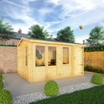 4.1m x 3m Home Office Elite With Side Shed - 28mm - Rogey