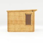 4.1m x 3m Pent Log Cabin With Side Shed - 19mm - Rogey