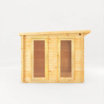 4.1m x 3m Studio Pent Log Cabin With Side Shed - 28mm - Rogey