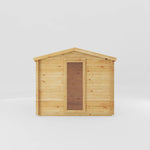 4.6m x 3m Reverse Apex Log Cabin With Side Shed - 19mm - Rogey