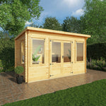 4m x 3m Pent Log Cabin - 19mm - Rogey