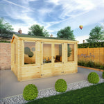 4m x 3m Reverse Apex Log Cabin - 19mm - Rogey