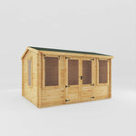 4m x 3m Reverse Apex Log Cabin - 19mm - Rogey