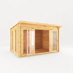 4m x 3m Studio Pent Log Cabin - 28mm - Rogey