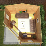 4m x 4m Corner Log Cabin - 28mm - Rogey