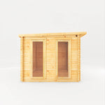 5.1m x 3m Studio Pent Log Cabin With Side Shed - 28mm - Rogey