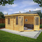 5m x 3m Corner Lodge Log Cabin - 28mm - Rogey