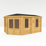 5m x 3m Corner Lodge Log Cabin - 28mm - Rogey