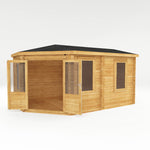 5m x 3m Corner Lodge Log Cabin - 28mm - Rogey