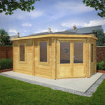 5m x 3m Corner Lodge Log Cabin - 28mm - Rogey