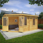 5m x 3m Corner Lodge Log Cabin - 28mm - Rogey