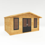 5m x 3m Retreat Log Cabin - 44mm (UPVC Windows & Door) - Grey - Rogey