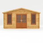 5m x 3m Retreat Log Cabin - 44mm (UPVC Windows & Door) - Oak - Rogey