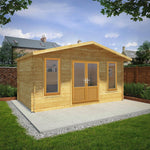 5m x 3m Retreat Log Cabin - 44mm (UPVC Windows & Door) - Oak - Rogey