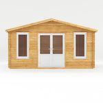 5m x 3m Retreat Log Cabin - 44mm (UPVC Windows & Door) - White - Rogey