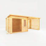 6m x 3m Elite Pent Log Cabin With Slatted Area - 28mm - Rogey