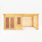 6m x 3m Elite Pent Log Cabin With Slatted Area - 28mm - Rogey