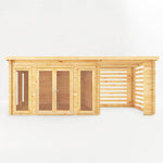 7m x 3m Studio Pent Log Cabin With Slatted Area - 44mm - Rogey