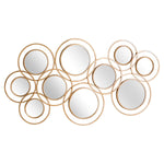 Abstract Gold Circular Wall Mirror - Rogey