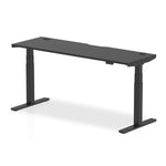 Air Height Adjustable Black Series Slimline Desk with Cable Ports - Rogey