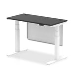 Air Height Adjustable Black Series Slimline Desk with Cable Ports with Steel Modesty Panel - Rogey