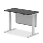 Air Height Adjustable Black Series Slimline Desk with Cable Ports with Steel Modesty Panel - Rogey