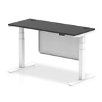 Air Height Adjustable Black Series Slimline Desk with Cable Ports with Steel Modesty Panel - Rogey