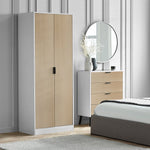 Alba 2 Door Wardrobe - White/Oak - Rogey