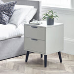 Alba 2 Drawer Bedside - Silk Grey - Rogey