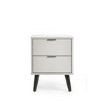 Alba 2 Drawer Bedside - Silk Grey - Rogey