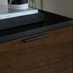 Alba 2 Drawer Bedside - Walnut/Black - Rogey