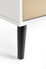 Alba 2 Drawer Bedside - White/Oak - Rogey