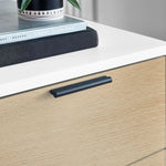 Alba 2 Drawer Bedside - White/Oak - Rogey