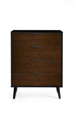 Alba 4 Drawer Wide Chest - Walnut/Black - Rogey