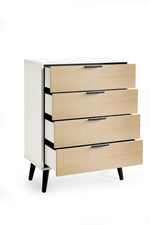 Alba 4 Drawer Wide Chest - White/Oak - Rogey